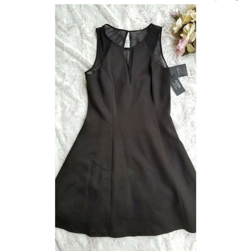 NWT Guess Los Angeles Black Womens Dress Mesh